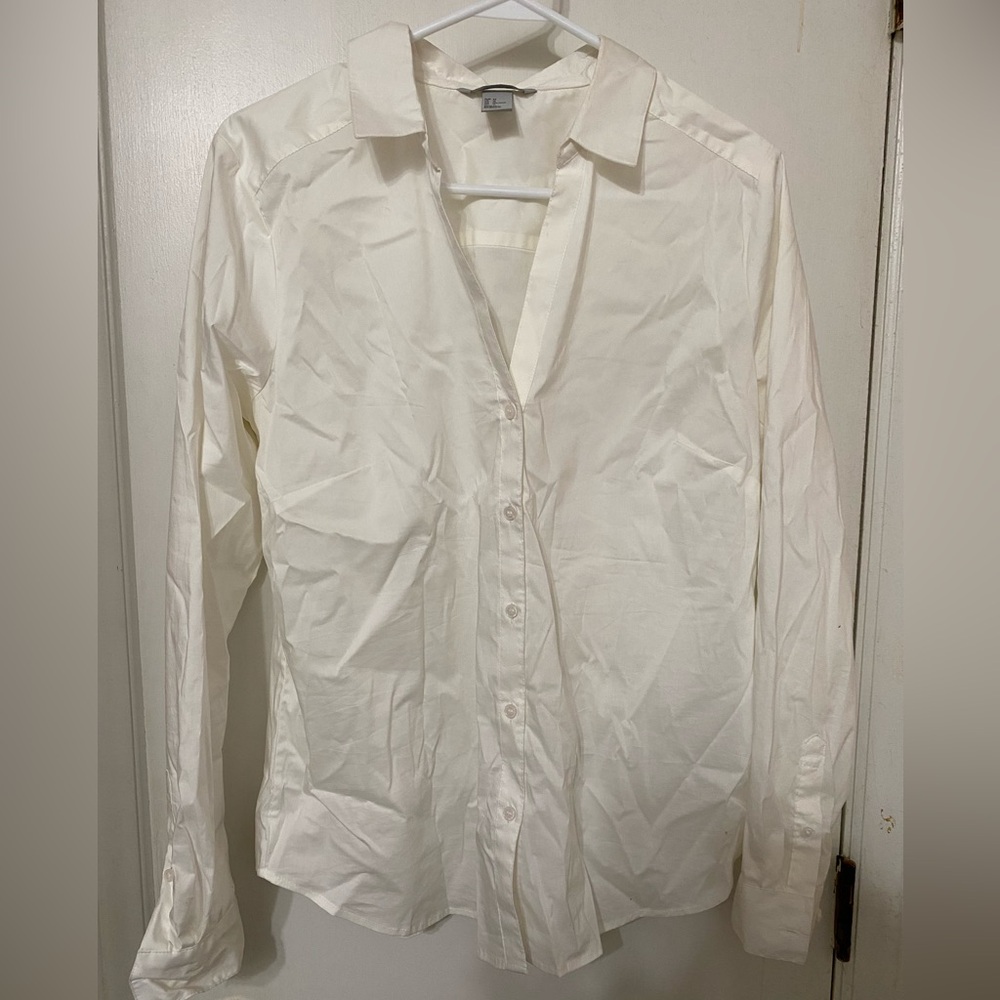H&M 14 White Button Up Shirt